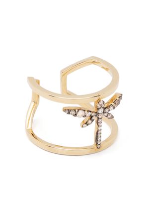 Anapsara 18kt yellow gold Mini Dragonfly diamond ring