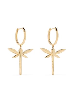 Anapsara 18kt yellow gold small Dragonfly drop earrings