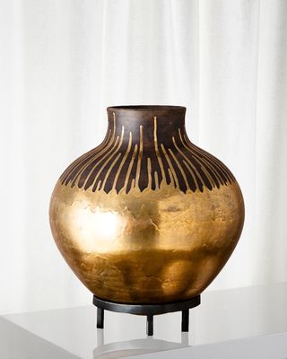 Anasazi Gold Drops On-Stand Vase