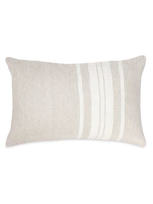 Anaya So Soft Linen Bold Striped Down-Alternative Pillow - Beige And White - Beige And White