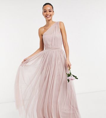 Anaya With Love Tall Bridesmaid tulle one shoulder maxi dress in pink