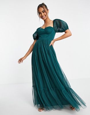 Anaya With Love tie back dress in emerald green