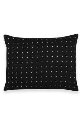 ANCHAL Cross Stitch Accent Pillow in Black Tones