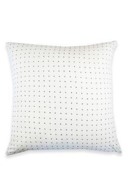 ANCHAL Cross-Stitch Square Accent Pillow in White Tones