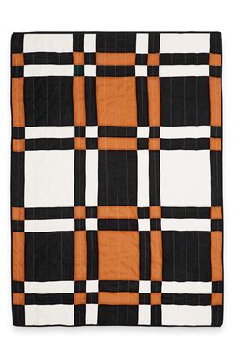 ANCHAL Patchwork Quilted Throw Blanket in Camel
