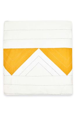 ANCHAL Triangle Organic Cotton King Duvet Cover in Mustard