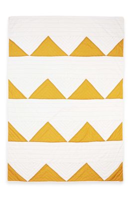 ANCHAL Triangle Quilted Throw Blanket in Mustard