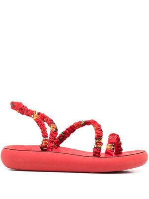 Ancient Greek Sandals Eleftheria ruched-strap sandals - Red