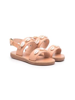 ANCIENT GREEK SANDALS KIDS Clio shell-detail open-toe sandals - Neutrals