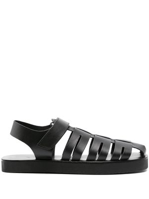 Ancient Greek Sandals Tilemachos flat leather sandals - Black