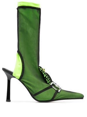 Ancuta Sarca Lima 105mm pointed-toe mesh boots - Green