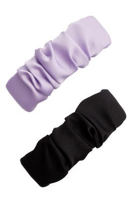 & Other Stories 2-Pack Satin Hair Clips in Black/Lilac