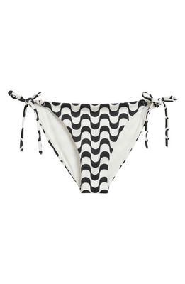 & Other Stories Abstract Print Bikini Bottoms in Black White Aop