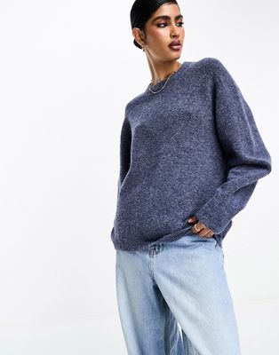 & Other Stories alpaca wool relaxed sweater in blue melange