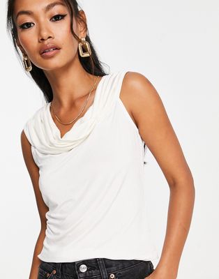 & Other Stories asymmetric top in white