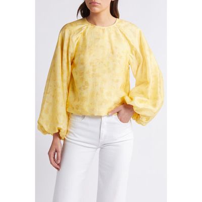 & Other Stories Balloon Sleeve Top in Yellow Dusty Light 