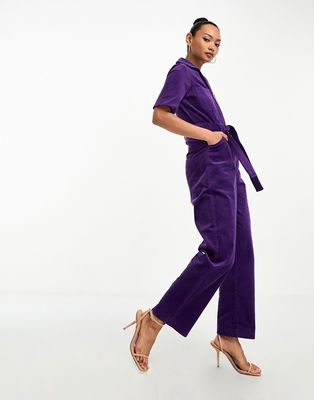 & Other Stories belted jumpsuit in purple
