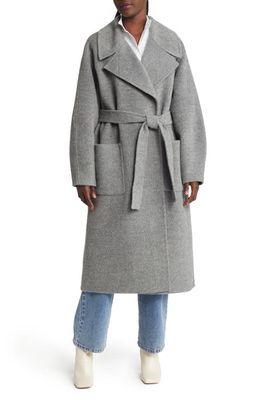& Other Stories Belted Oversize Wool & Alpaca Blend Coat in Charcoal