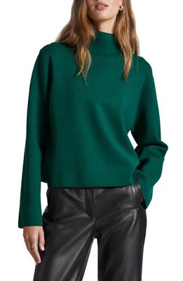 & Other Stories Boxy Crop Turtleneck Sweater in Green