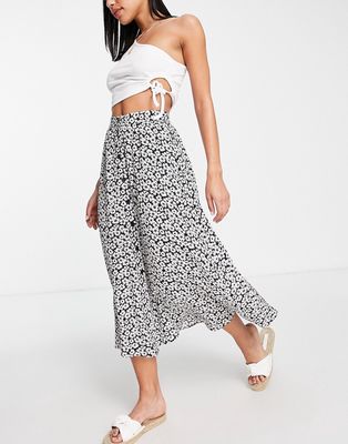 & Other Stories button down midi skirt in blue daisy print