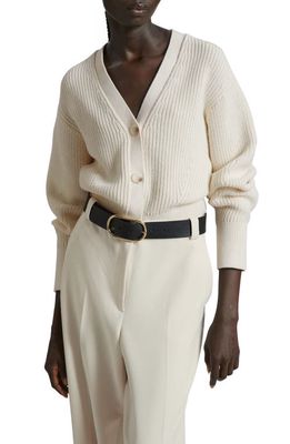 & Other Stories Button-Up Cotton Cardigan in Offwhite