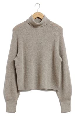 & Other Stories Cashmere Turtleneck Sweater in Grey Melange