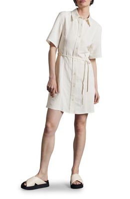 & Other Stories Casual Tie Waist Shirtdress in White