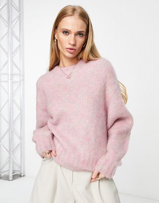 & Other Stories chunky wool blend sweater in pink melange