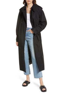 & Other Stories Classic Tie Waist Trench Coat in Black