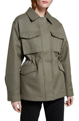 & Other Stories Collared Cotton Jacket in Khaki