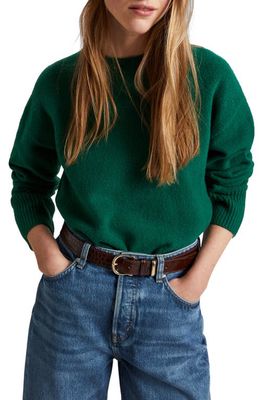 & Other Stories Cotton & Wool Blend Crewneck Sweater in Green