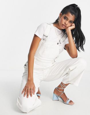 & Other Stories cotton denim overalls in off white - IVORY