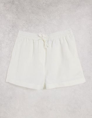& Other Stories cotton high waist shorts in white