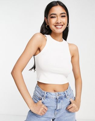 & Other Stories cotton ribbed tank top in white - WHITE
