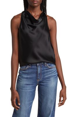 & Other Stories Cowl Neck Satin Tank Top in Black