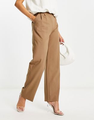 & Other Stories crease front tailored pants in brown