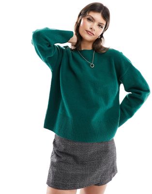 & Other Stories crew neck sweater in green