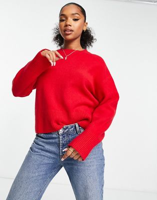 & Other Stories crew neck sweater in red