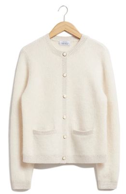 & Other Stories Crewneck Cardigan in Offwhite