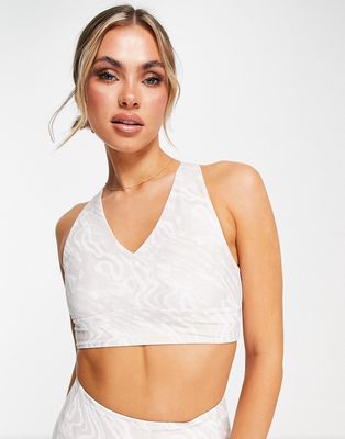 & Other Stories cross back polyamide sports bra in off white - part of a set - WHITE
