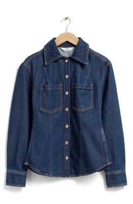 & Other Stories Denim Button-Up Shirt in Rinse Blue