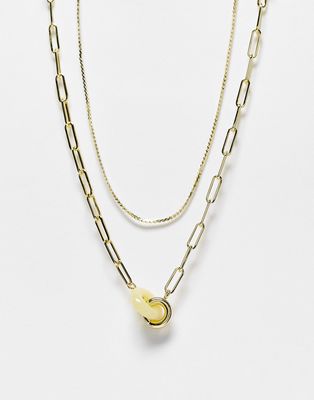 & Other Stories double layer necklace in gold