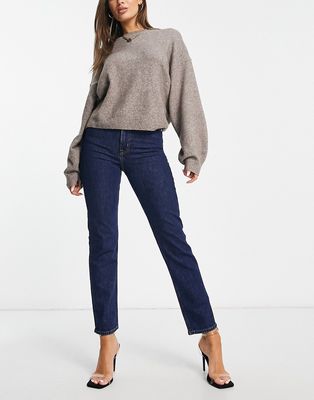 & Other Stories Favorite straight leg mid rise cropped jeans in deep blue