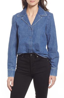 & Other Stories Fitted Denim Shirt in Blue Denim