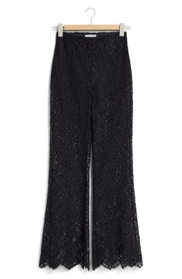 & Other Stories Flare Semisheer Lace Pants in Black
