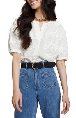 & Other Stories Floral Embroidered Blouse in White