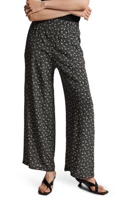& Other Stories Floral Print Wide Leg Pants in Black Tiny Flowers Milene