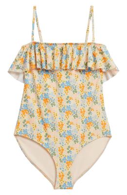 & Other Stories Floral Ruffle One-Piece Swimsuit in Multi Flower Aop