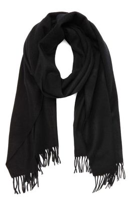& Other Stories Fringe Wool Scarf in Black