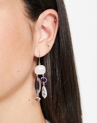 & Other Stories gem stone pendant earrings in multi